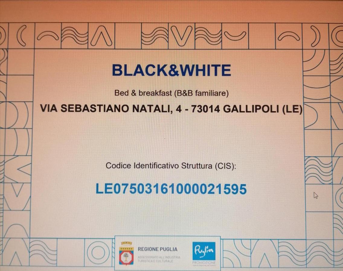B&B Black-And-White Gallipoli Zewnętrze zdjęcie